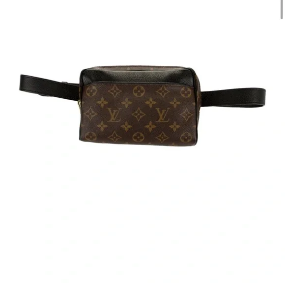 Louis Vuitton uniform waist belt bag bumbag monogram black leather large unisex - Picture 2 of 16